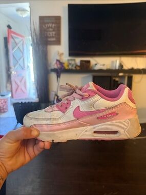 Nike White and Pink Air Max Women's Sneaker